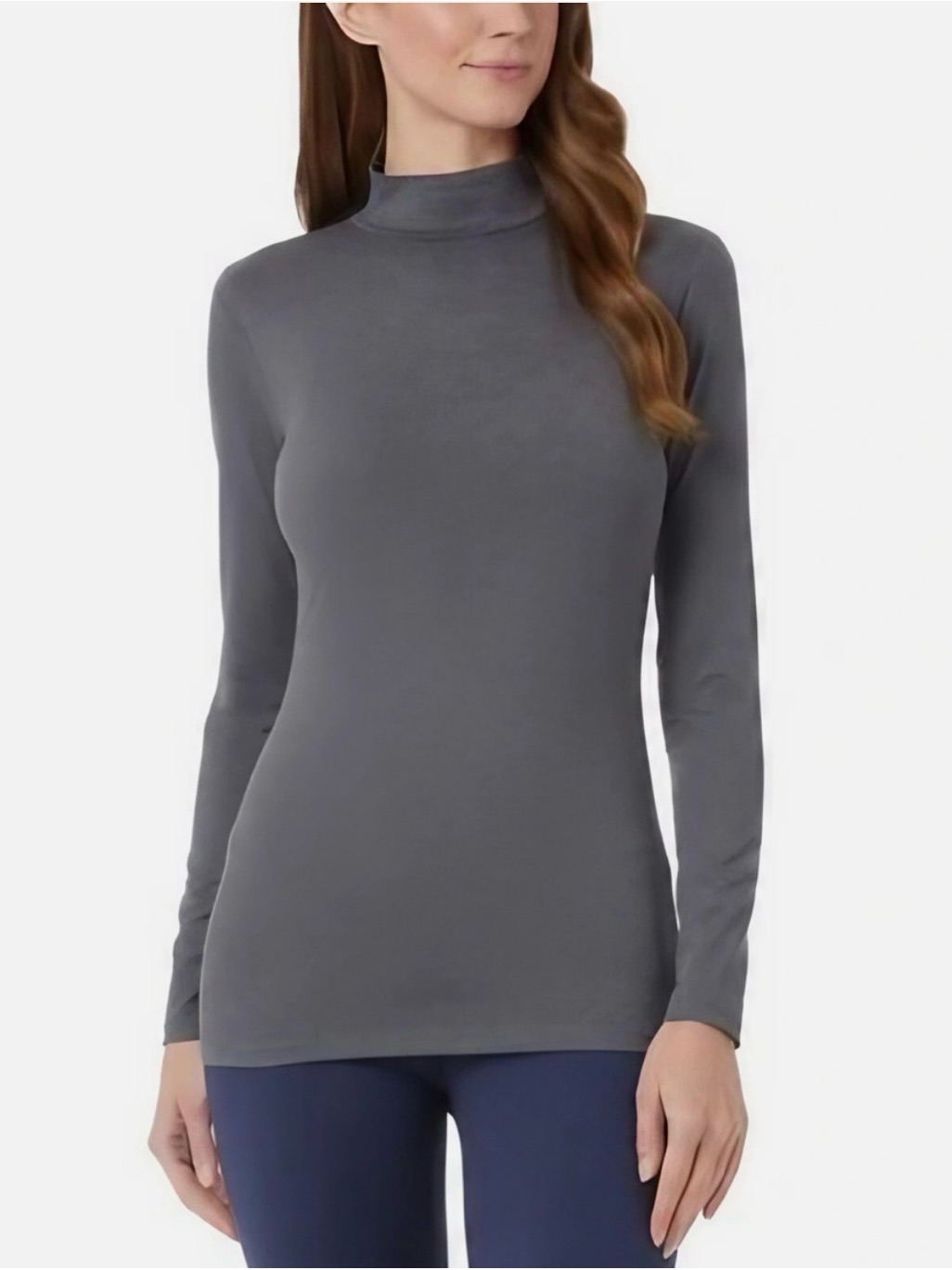 32 Degrees Heat Nwt Dark Charcoal Gray Long Sleeve Mock Neck Shirt Size Medium